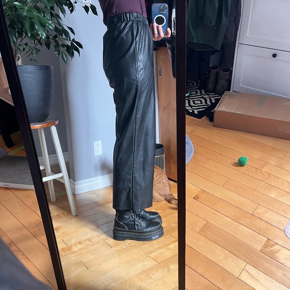 ASOS Faux leather wide leg pants